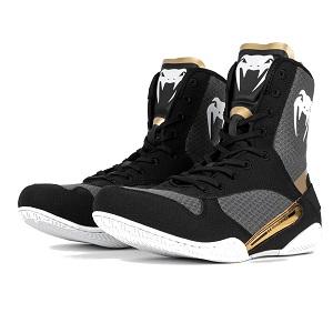 Venum - Zapatillas de Boxeo / Elite / Negro-Blanco-Oro / EU 45